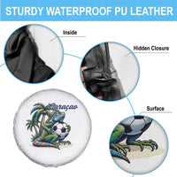 Funny Curaçao Iguana Soccer Fan Spare Tire Cover Caribbean Pride Football Graphic