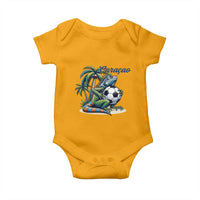 Funny Curaçao Iguana Soccer Fan Baby Onesie Caribbean Pride Football Graphic