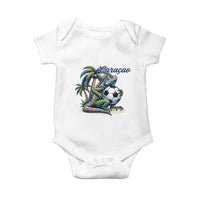 Funny Curaçao Iguana Soccer Fan Baby Onesie Caribbean Pride Football Graphic