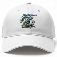 Funny Curaçao Iguana Soccer Fan Baseball Cap Caribbean Pride Football Graphic