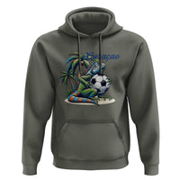 Funny Curaçao Iguana Soccer Fan Hoodie Caribbean Pride Football Graphic