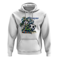 Funny Curaçao Iguana Soccer Fan Hoodie Caribbean Pride Football Graphic