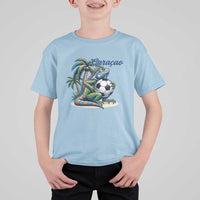 Funny Curaçao Iguana Soccer Fan T Shirt For Kid Caribbean Pride Football Graphic