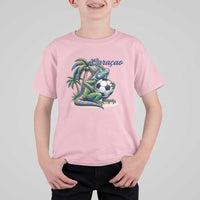 Funny Curaçao Iguana Soccer Fan T Shirt For Kid Caribbean Pride Football Graphic