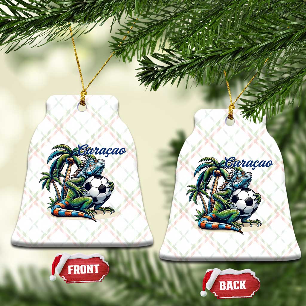 Funny Curaçao Iguana Soccer Fan Ceramic Ornament Caribbean Pride Football Graphic