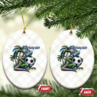 Funny Curaçao Iguana Soccer Fan Ceramic Ornament Caribbean Pride Football Graphic