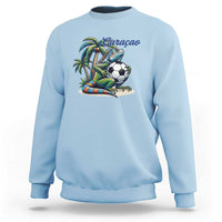 Funny Curaçao Iguana Soccer Fan Sweatshirt Caribbean Pride Football Graphic