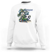 Funny Curaçao Iguana Soccer Fan Sweatshirt Caribbean Pride Football Graphic