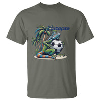 Funny Curaçao Iguana Soccer Fan T Shirt Caribbean Pride Football Graphic