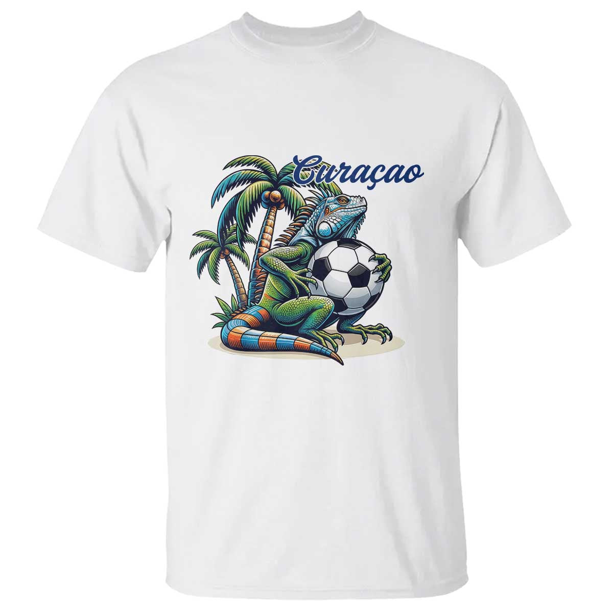 Funny Curaçao Iguana Soccer Fan T Shirt Caribbean Pride Football Graphic