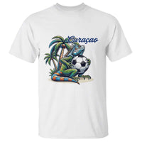 Funny Curaçao Iguana Soccer Fan T Shirt Caribbean Pride Football Graphic