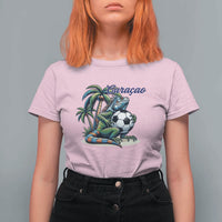 Funny Curaçao Iguana Soccer Fan T Shirt For Women Caribbean Pride Football Graphic