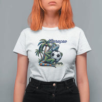 Funny Curaçao Iguana Soccer Fan T Shirt For Women Caribbean Pride Football Graphic