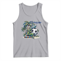 Funny Curaçao Iguana Soccer Fan Tank Top Caribbean Pride Football Graphic