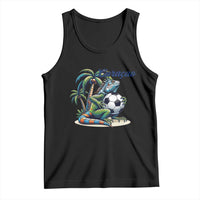 Funny Curaçao Iguana Soccer Fan Tank Top Caribbean Pride Football Graphic