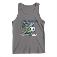 Funny Curaçao Iguana Soccer Fan Tank Top Caribbean Pride Football Graphic