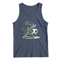 Funny Curaçao Iguana Soccer Fan Tank Top Caribbean Pride Football Graphic