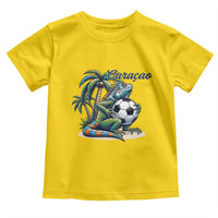 Funny Curaçao Iguana Soccer Fan Toddler T Shirt Caribbean Pride Football Graphic