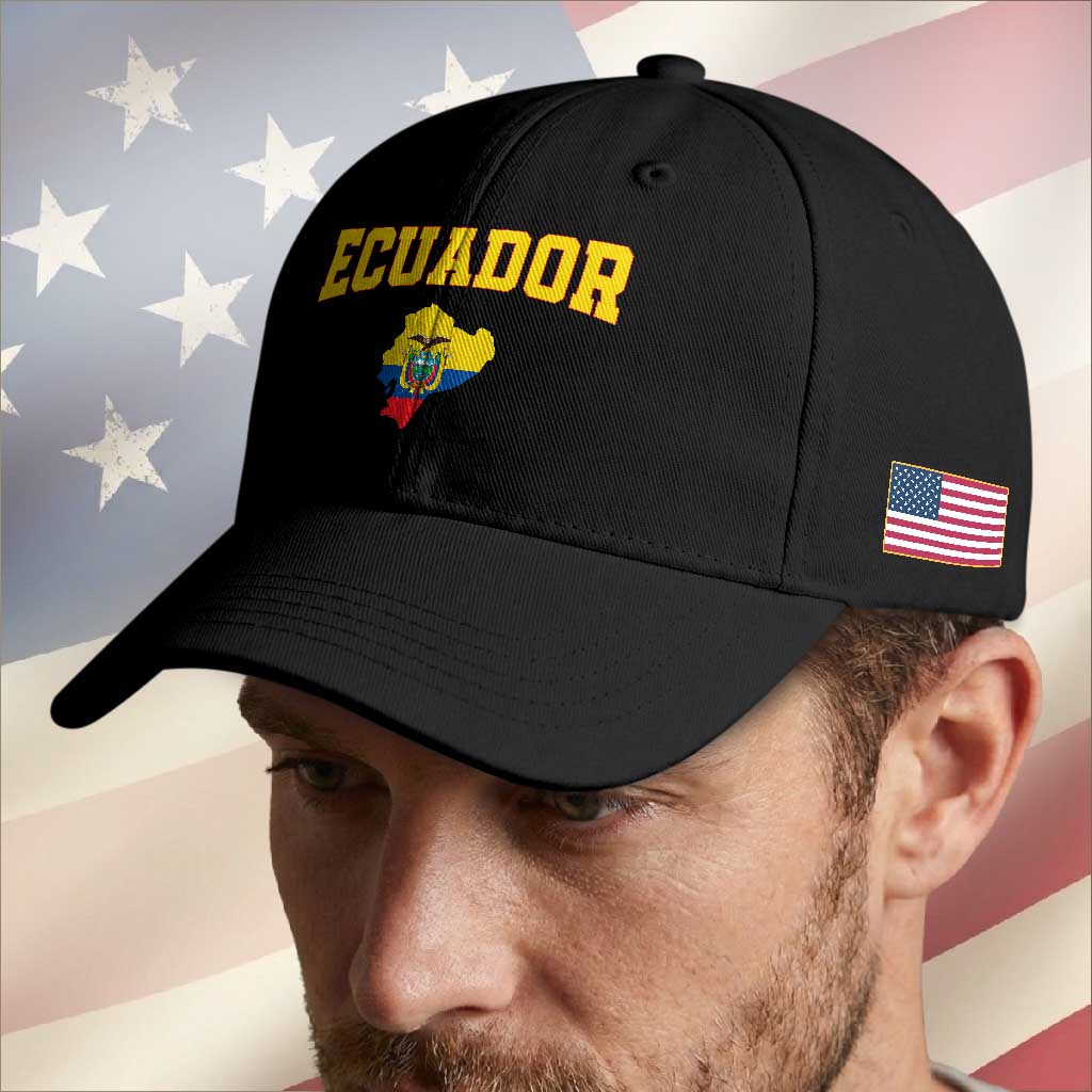Proud Ecuadorian Map Baseball Cap Ecuador Roots Heritage Pride