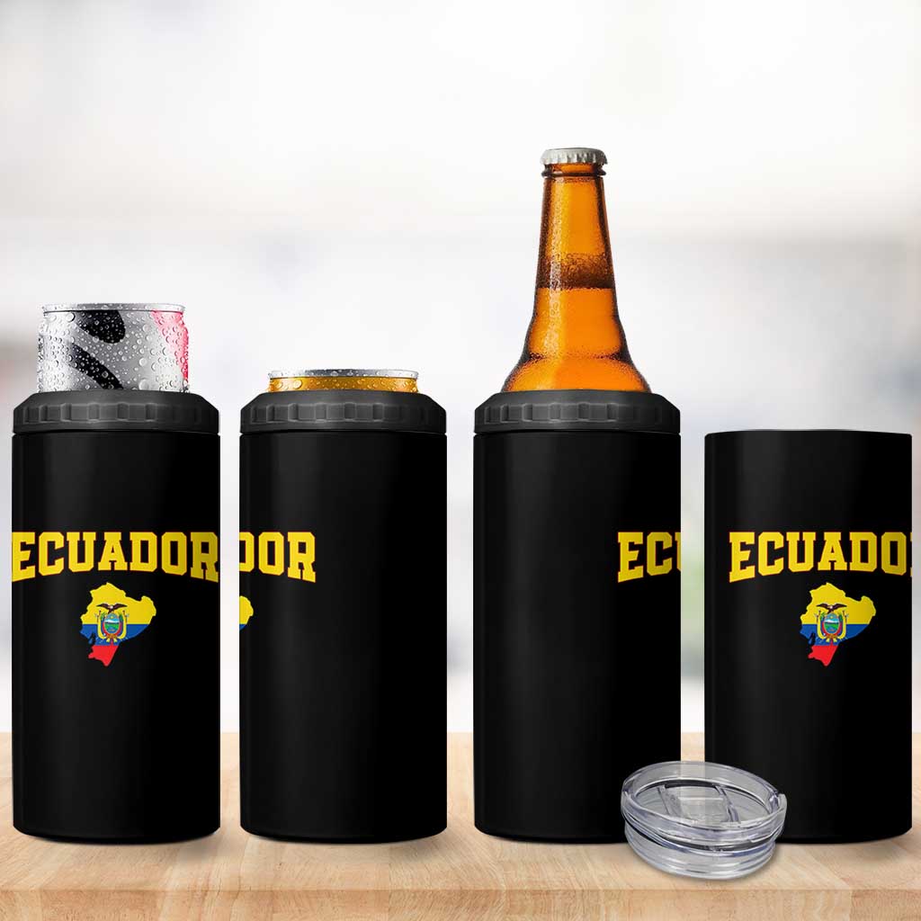 Proud Ecuadorian Map 4 in 1 Can Cooler Tumbler Ecuador Roots Heritage Pride