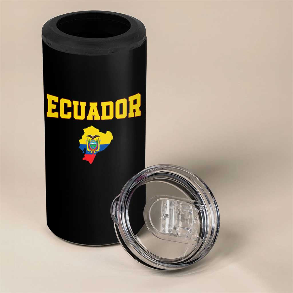 Proud Ecuadorian Map 4 in 1 Can Cooler Tumbler Ecuador Roots Heritage Pride