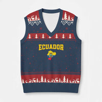 Proud Ecuadorian Map V-Neck Knit Sweater Vest Ecuador Roots Heritage Pride