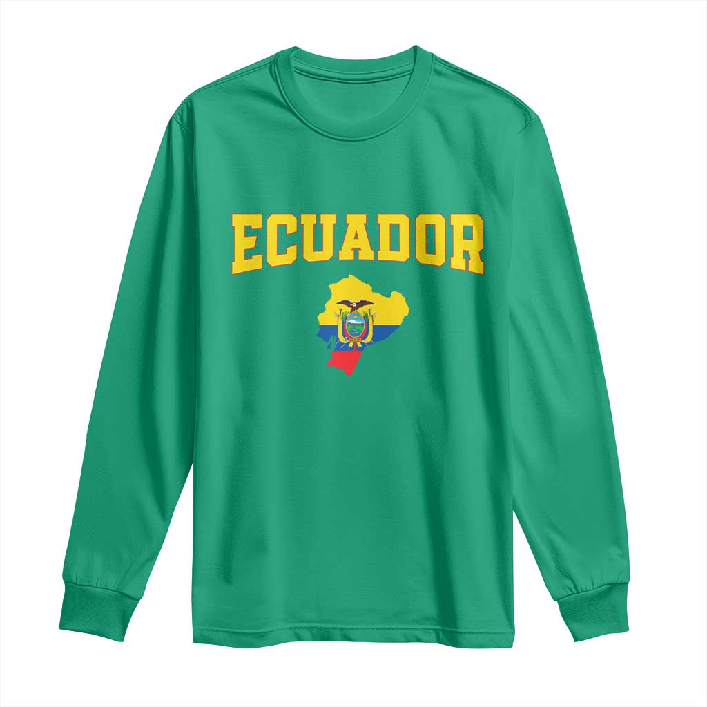 Proud Ecuadorian Map Long Sleeve Shirt Ecuador Roots Heritage Pride