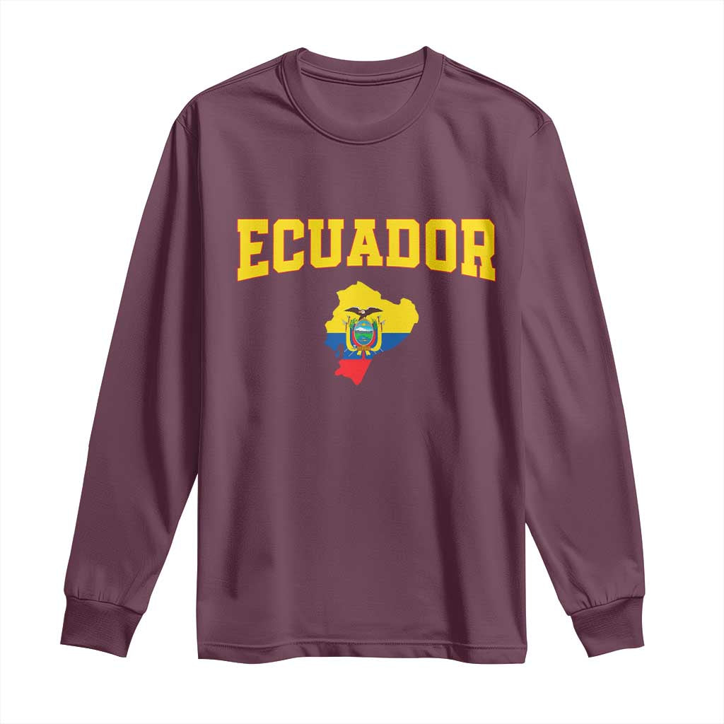 Proud Ecuadorian Map Long Sleeve Shirt Ecuador Roots Heritage Pride