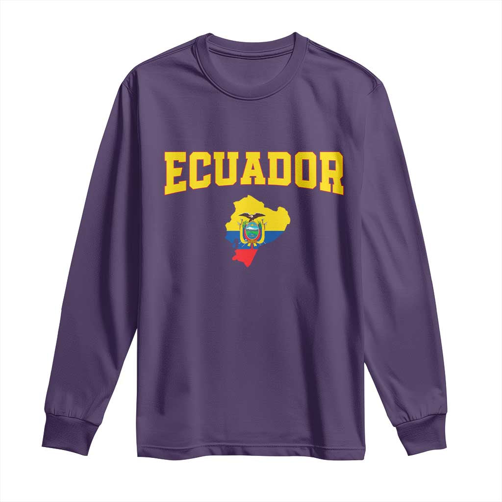 Proud Ecuadorian Map Long Sleeve Shirt Ecuador Roots Heritage Pride