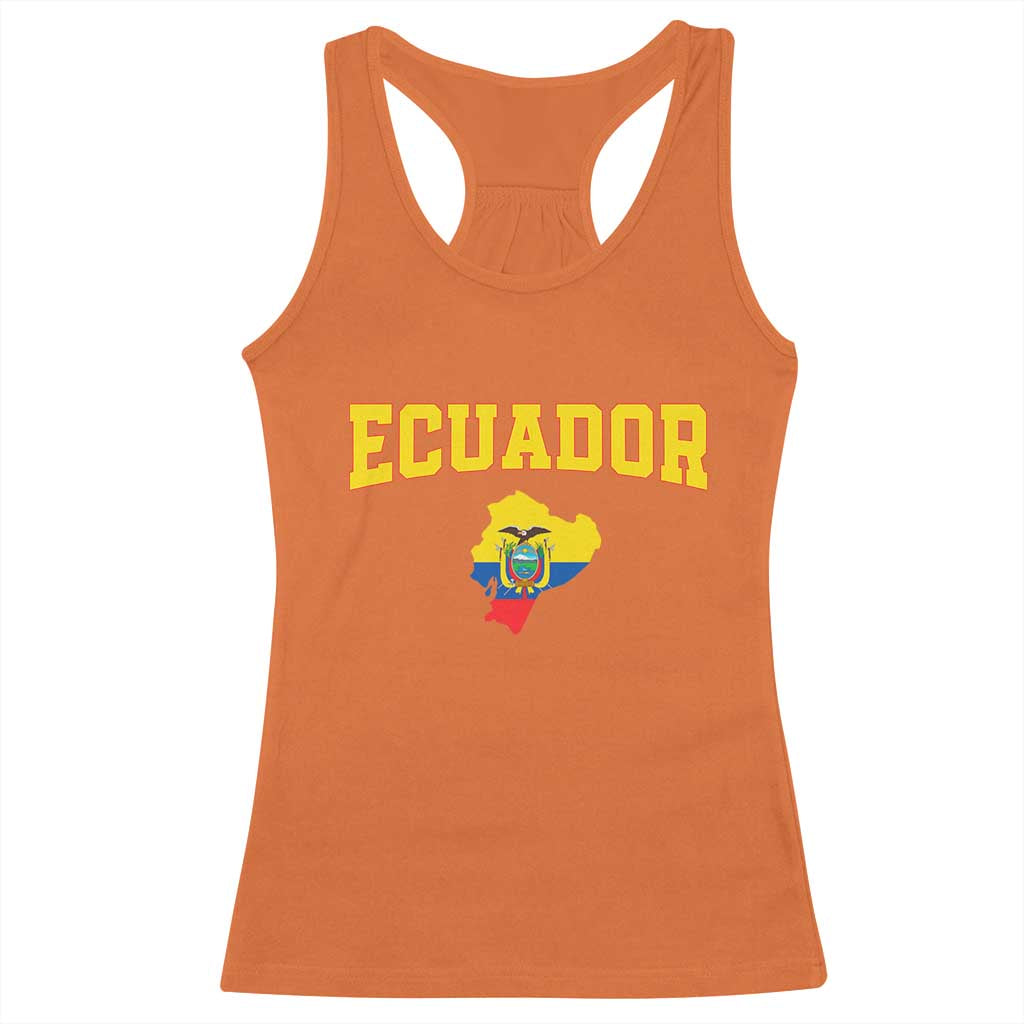 Proud Ecuadorian Map Racerback Tank Top Ecuador Roots Heritage Pride