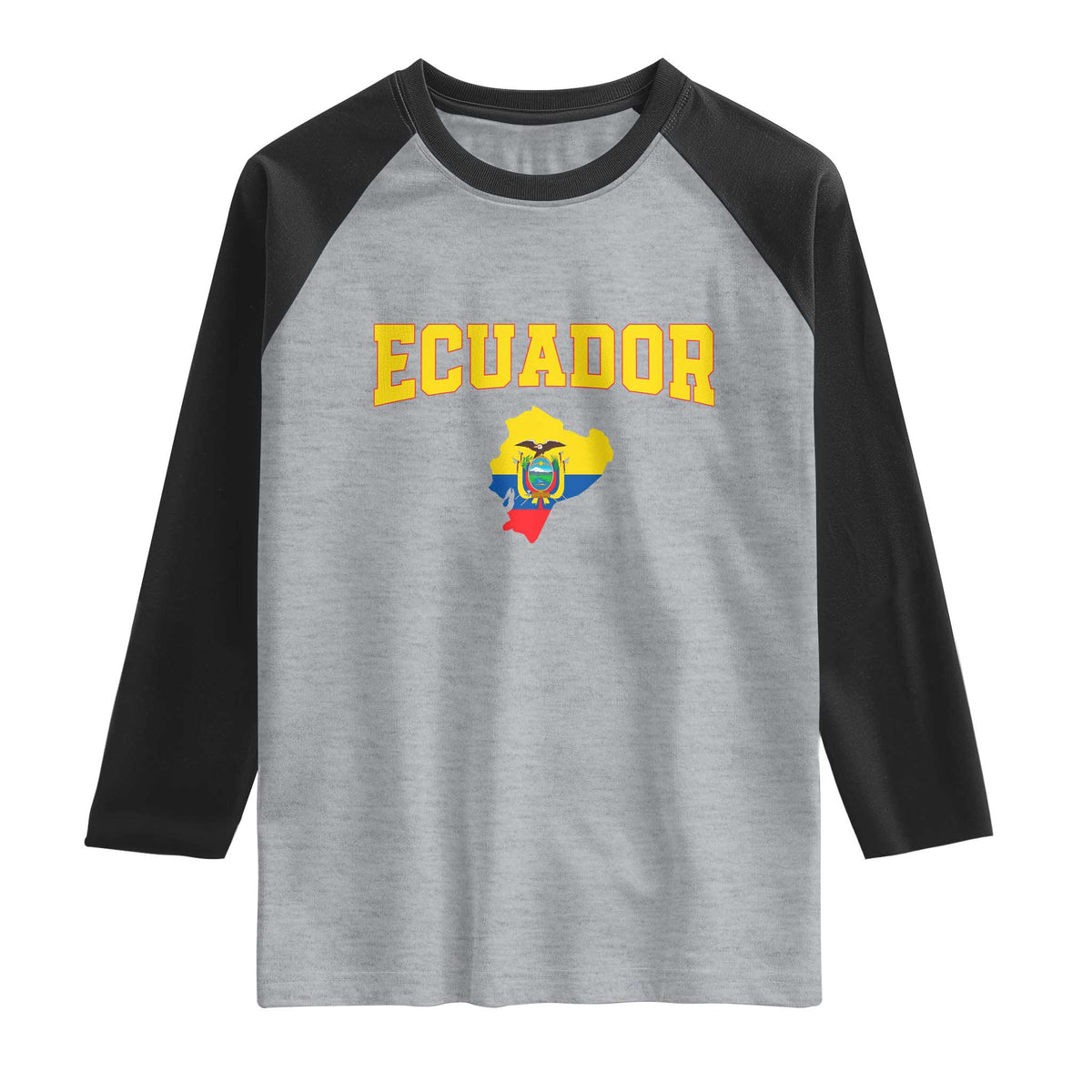 Proud Ecuadorian Map Raglan Shirt Ecuador Roots Heritage Pride