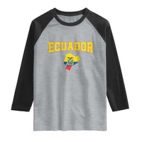 Proud Ecuadorian Map Raglan Shirt Ecuador Roots Heritage Pride