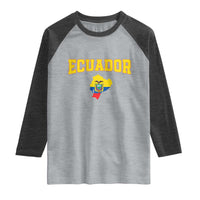 Proud Ecuadorian Map Raglan Shirt Ecuador Roots Heritage Pride