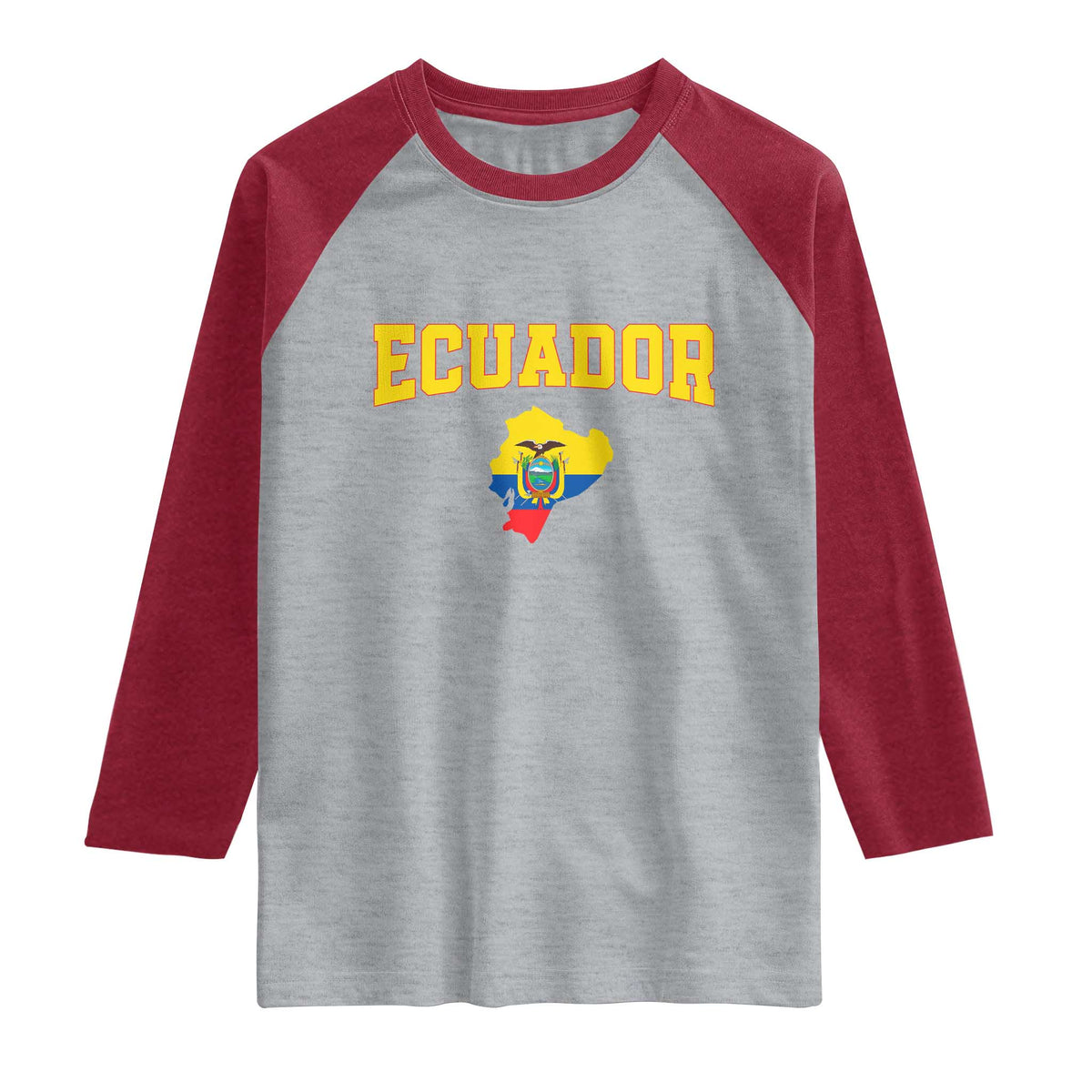 Proud Ecuadorian Map Raglan Shirt Ecuador Roots Heritage Pride