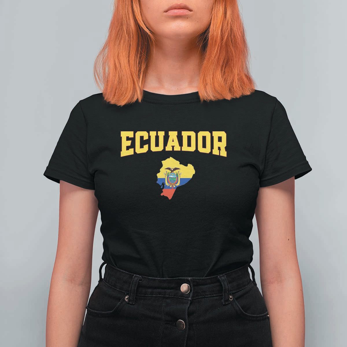Proud Ecuadorian Map T Shirt For Women Ecuador Roots Heritage Pride