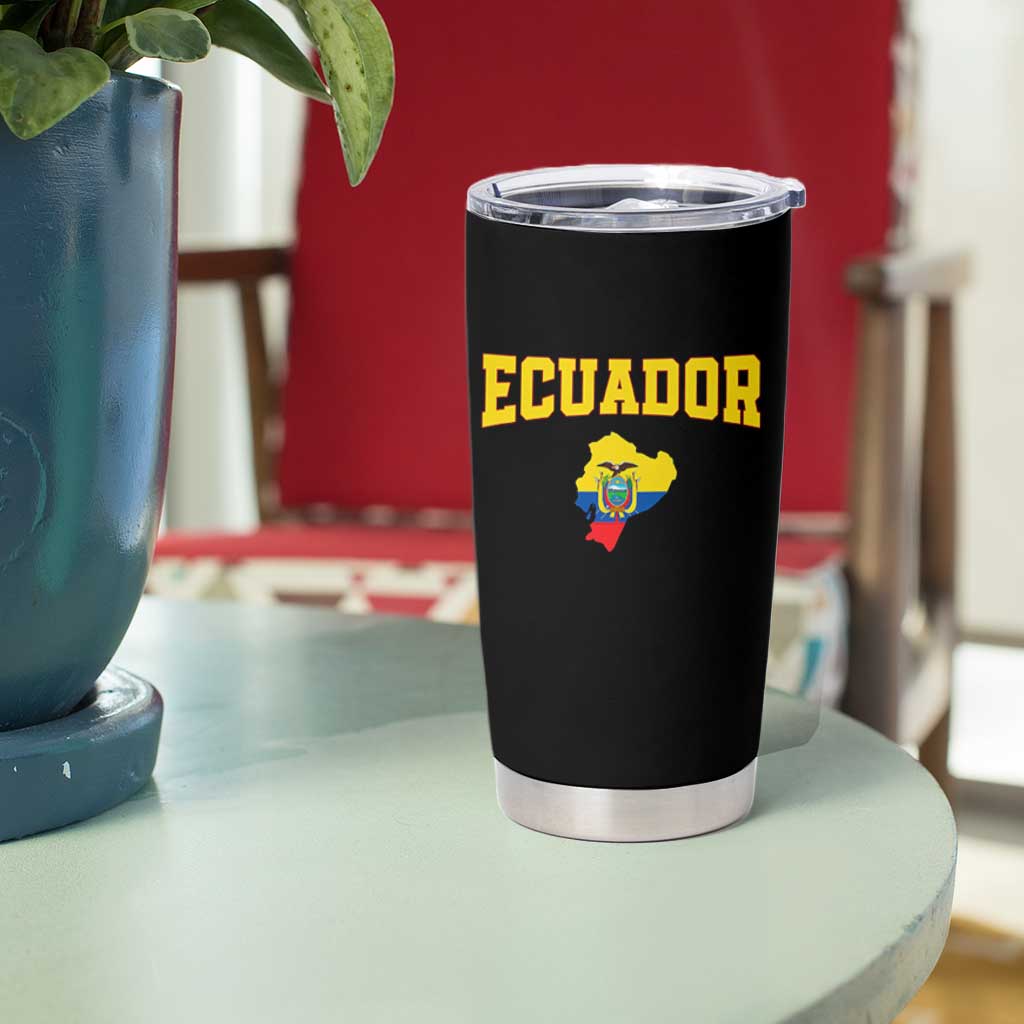 Proud Ecuadorian Map Tumbler Cup Ecuador Roots Heritage Pride