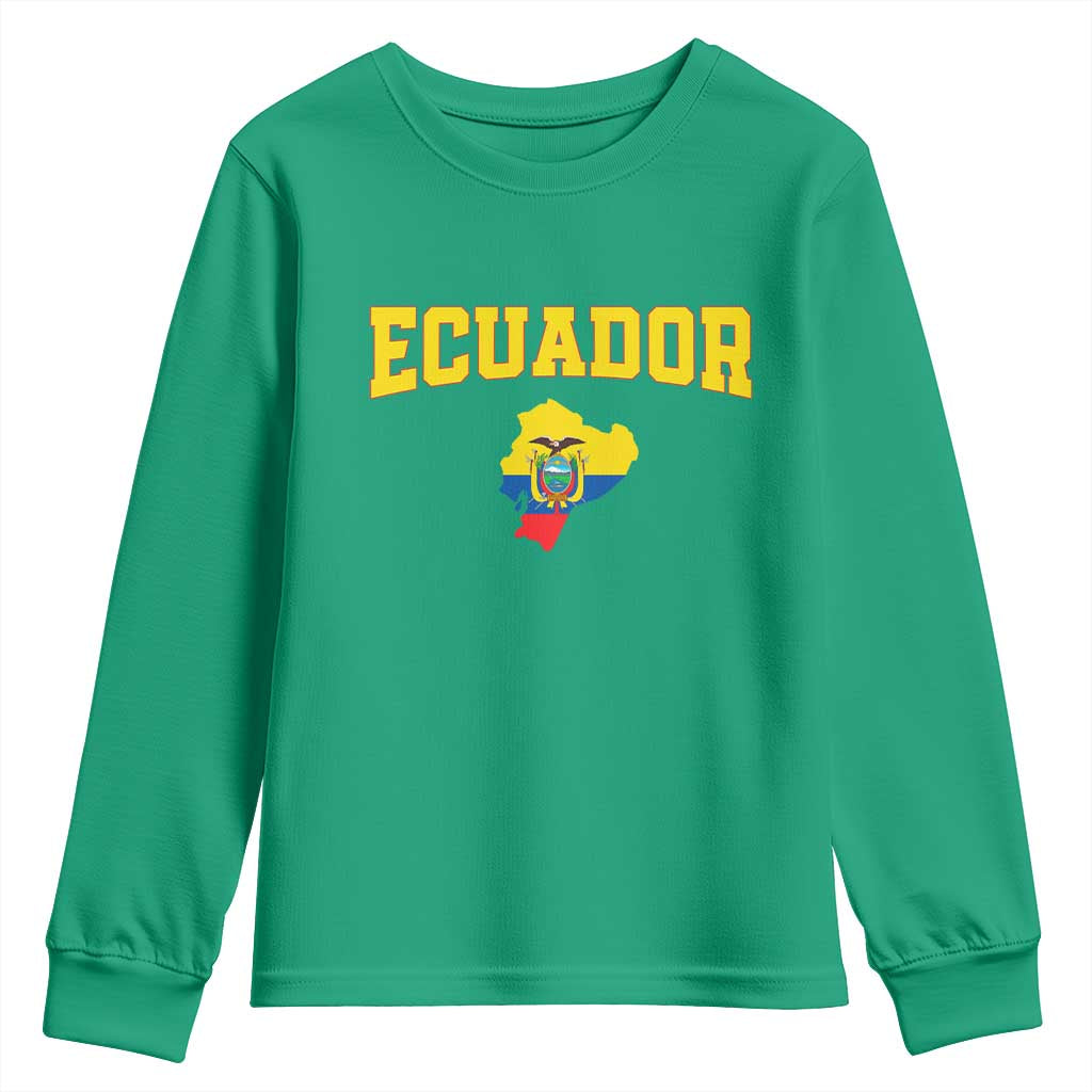 Proud Ecuadorian Map Youth Sweatshirt Ecuador Roots Heritage Pride