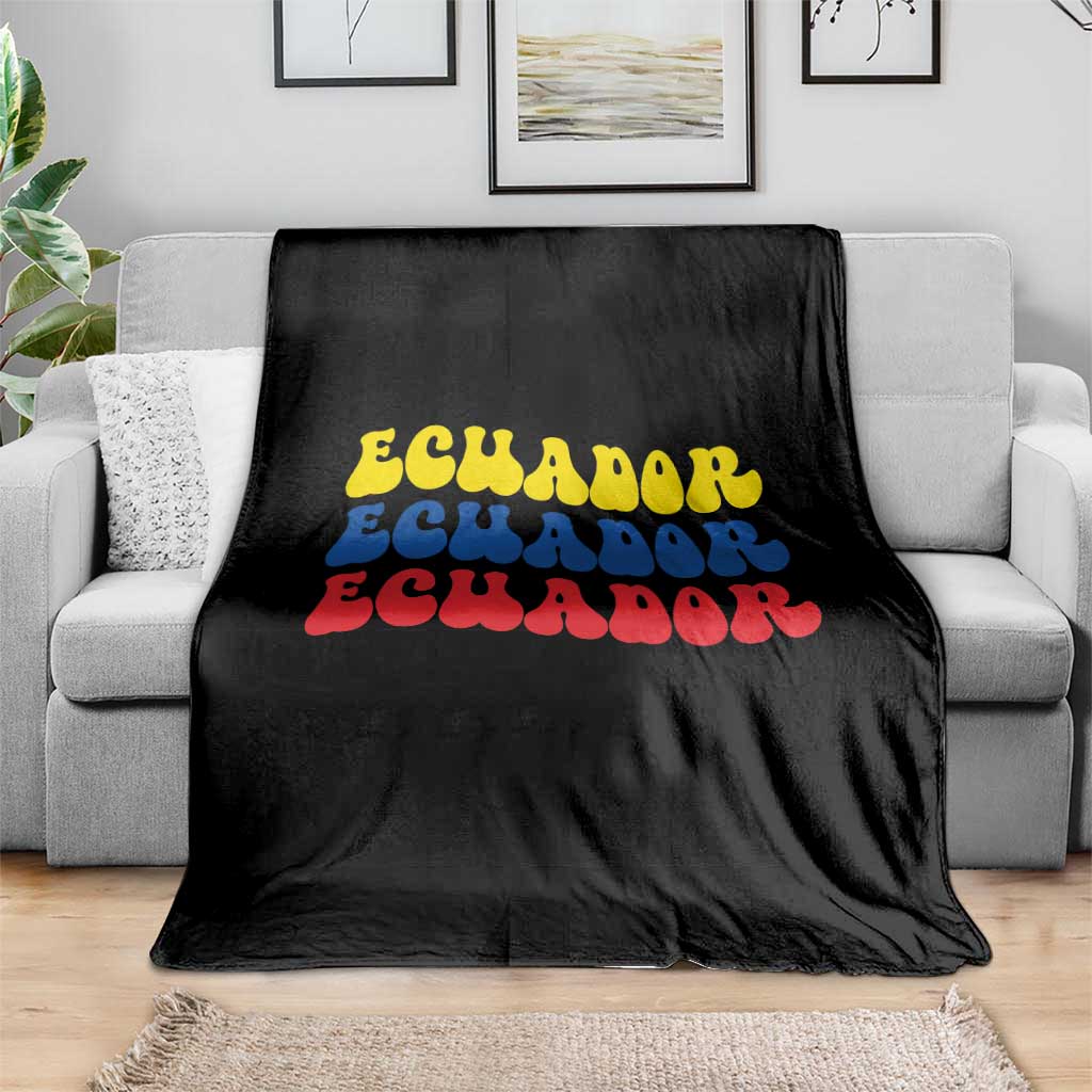 Retro Groovy Ecuador Throw Blanket Proud Ecuadorian Heritage
