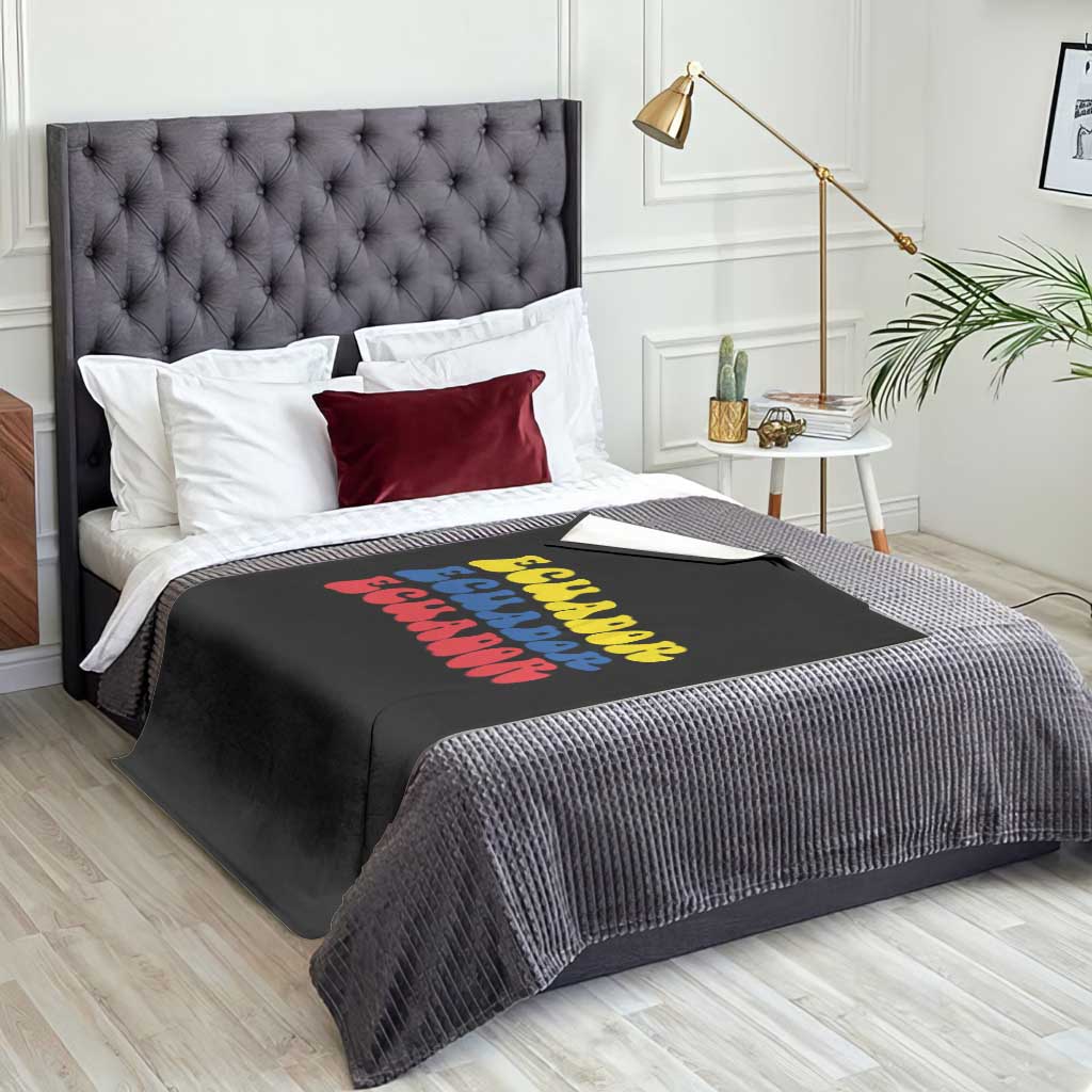 Retro Groovy Ecuador Throw Blanket Proud Ecuadorian Heritage