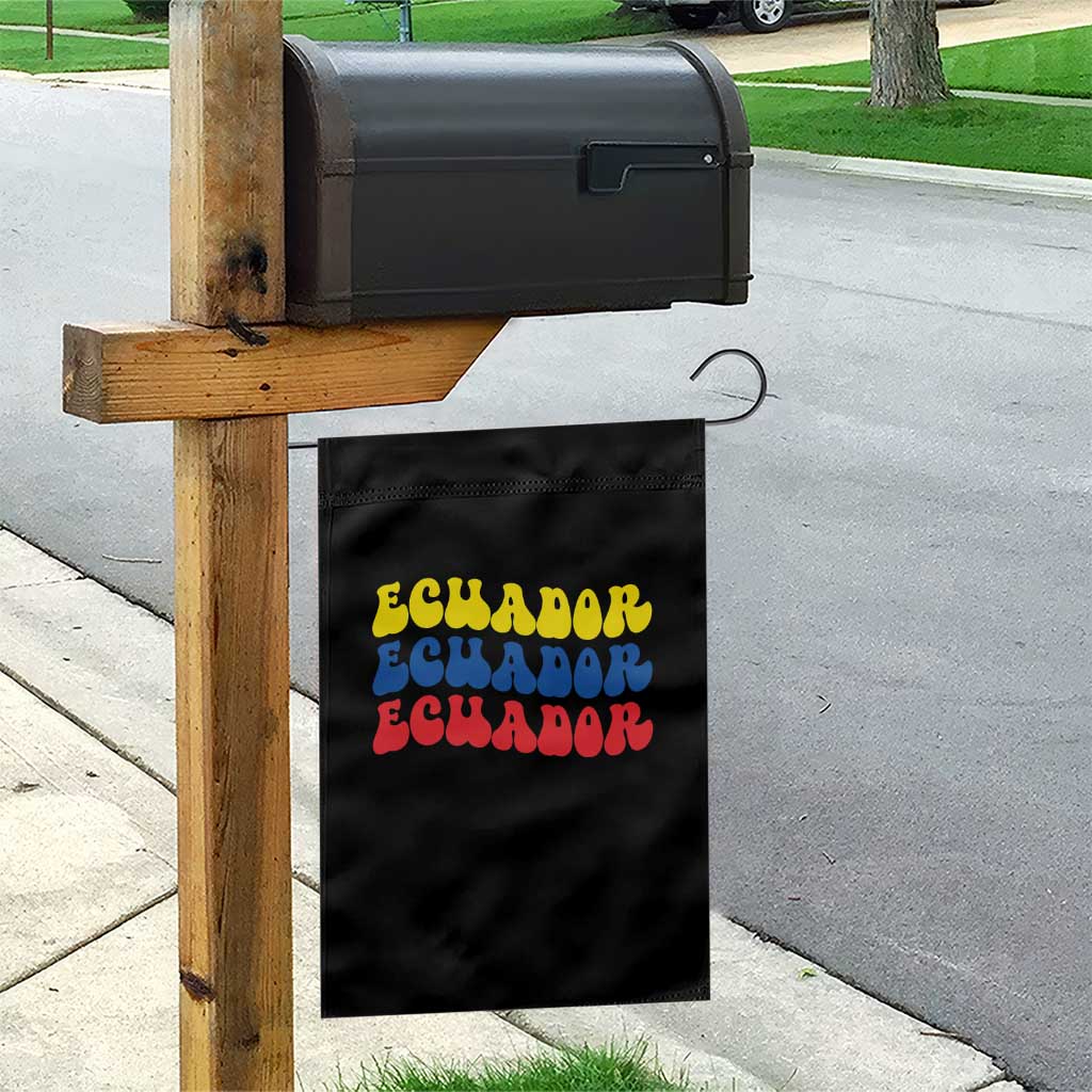 Retro Groovy Ecuador Garden Flag Proud Ecuadorian Heritage