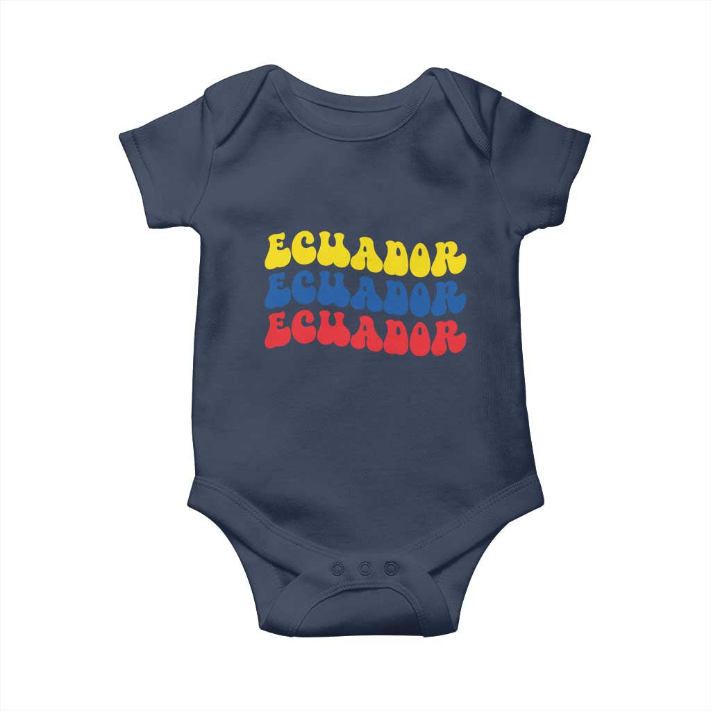Retro Groovy Ecuador Baby Onesie Proud Ecuadorian Heritage