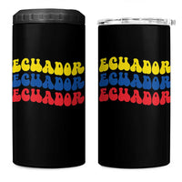 Retro Groovy Ecuador 4 in 1 Can Cooler Tumbler Proud Ecuadorian Heritage