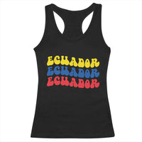 Retro Groovy Ecuador Racerback Tank Top Proud Ecuadorian Heritage