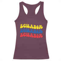 Retro Groovy Ecuador Racerback Tank Top Proud Ecuadorian Heritage