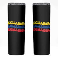 Retro Groovy Ecuador Skinny Tumbler Proud Ecuadorian Heritage
