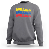 Retro Groovy Ecuador Sweatshirt Proud Ecuadorian Heritage