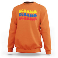 Retro Groovy Ecuador Sweatshirt Proud Ecuadorian Heritage