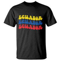 Retro Groovy Ecuador T Shirt Proud Ecuadorian Heritage