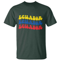 Retro Groovy Ecuador T Shirt Proud Ecuadorian Heritage