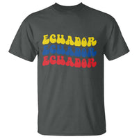 Retro Groovy Ecuador T Shirt Proud Ecuadorian Heritage